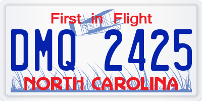 NC license plate DMQ2425