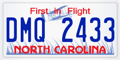 NC license plate DMQ2433