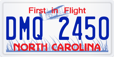 NC license plate DMQ2450