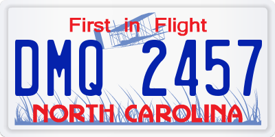 NC license plate DMQ2457