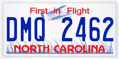 NC license plate DMQ2462