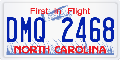 NC license plate DMQ2468