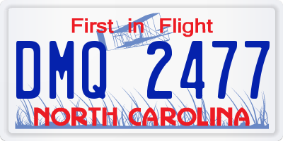 NC license plate DMQ2477