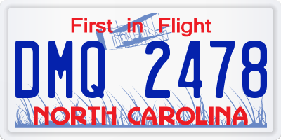 NC license plate DMQ2478