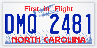 NC license plate DMQ2481