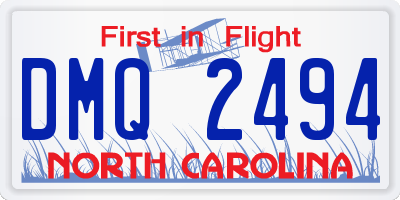 NC license plate DMQ2494