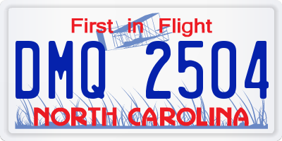 NC license plate DMQ2504
