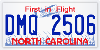 NC license plate DMQ2506