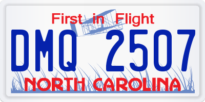 NC license plate DMQ2507