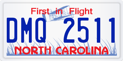 NC license plate DMQ2511