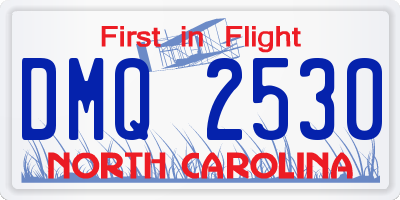 NC license plate DMQ2530