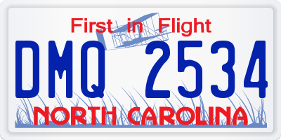 NC license plate DMQ2534