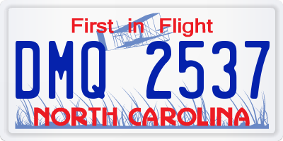 NC license plate DMQ2537