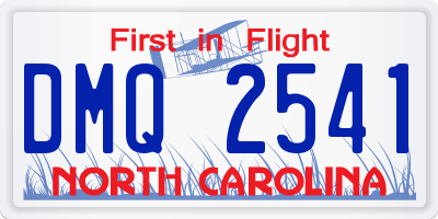 NC license plate DMQ2541