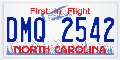 NC license plate DMQ2542