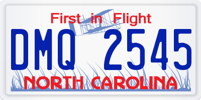 NC license plate DMQ2545