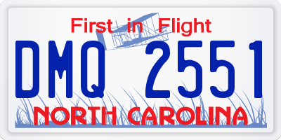 NC license plate DMQ2551