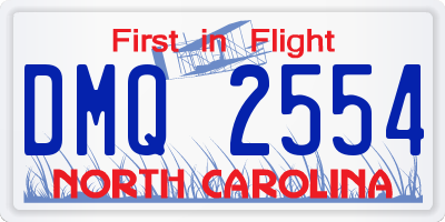 NC license plate DMQ2554
