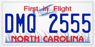 NC license plate DMQ2555