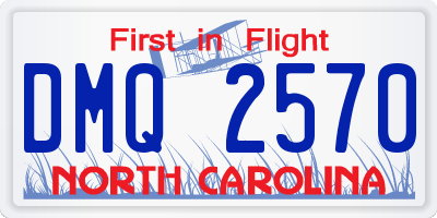 NC license plate DMQ2570