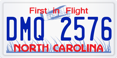 NC license plate DMQ2576