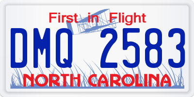 NC license plate DMQ2583