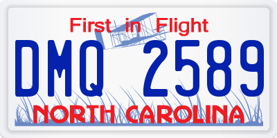 NC license plate DMQ2589