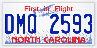 NC license plate DMQ2593