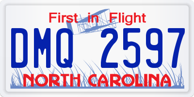NC license plate DMQ2597