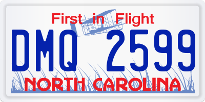 NC license plate DMQ2599