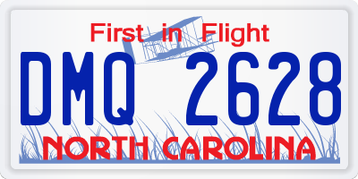 NC license plate DMQ2628