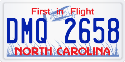 NC license plate DMQ2658