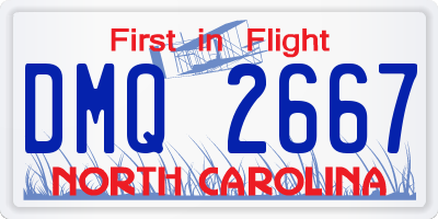 NC license plate DMQ2667