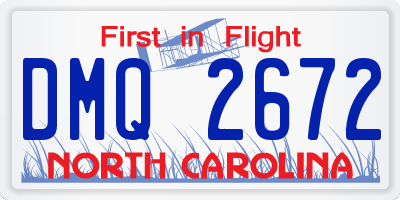 NC license plate DMQ2672