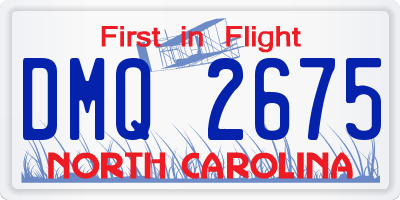 NC license plate DMQ2675