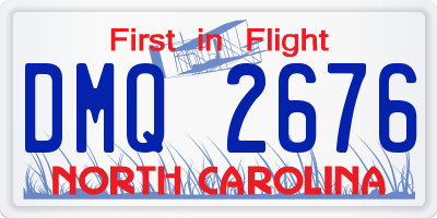 NC license plate DMQ2676