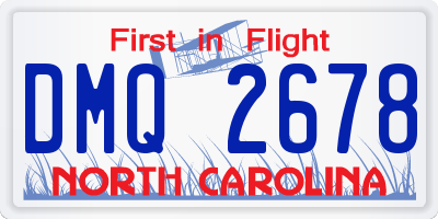 NC license plate DMQ2678