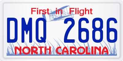 NC license plate DMQ2686