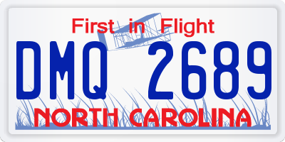 NC license plate DMQ2689