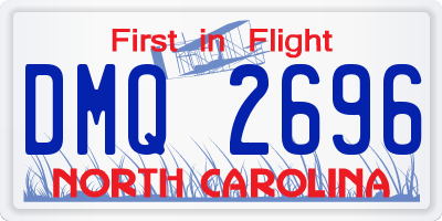 NC license plate DMQ2696