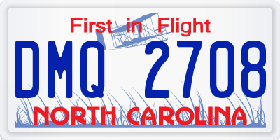 NC license plate DMQ2708