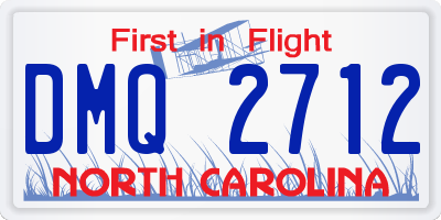 NC license plate DMQ2712