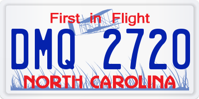 NC license plate DMQ2720