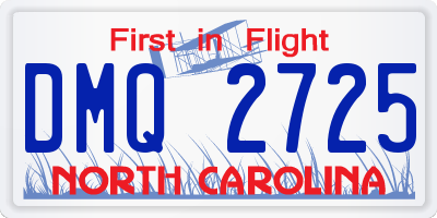 NC license plate DMQ2725