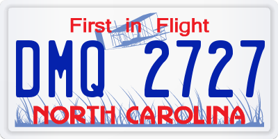 NC license plate DMQ2727