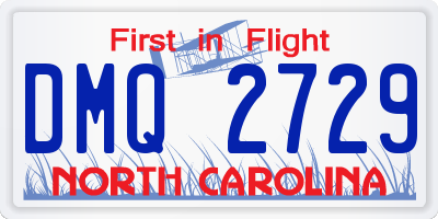 NC license plate DMQ2729