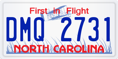 NC license plate DMQ2731