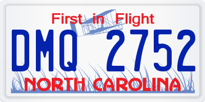 NC license plate DMQ2752