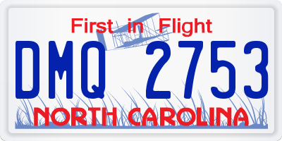 NC license plate DMQ2753