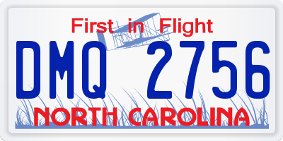 NC license plate DMQ2756
